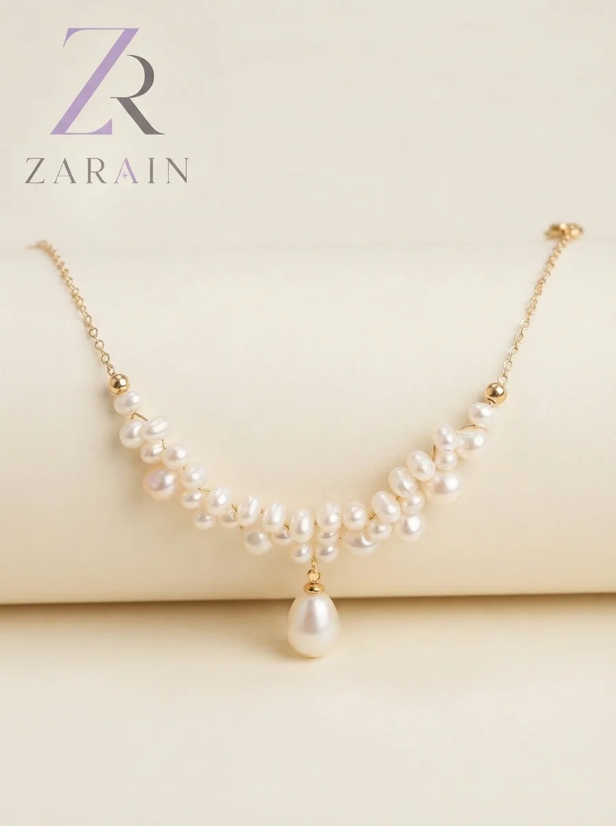 Handcrafted Baroque Pearl Cluster Pendant Necklace