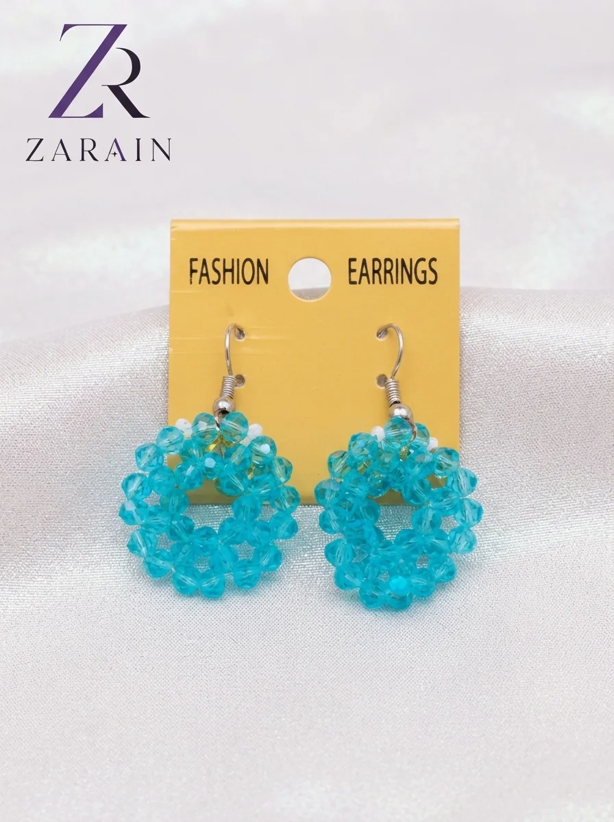 Azure Bloom Beaded Earrings