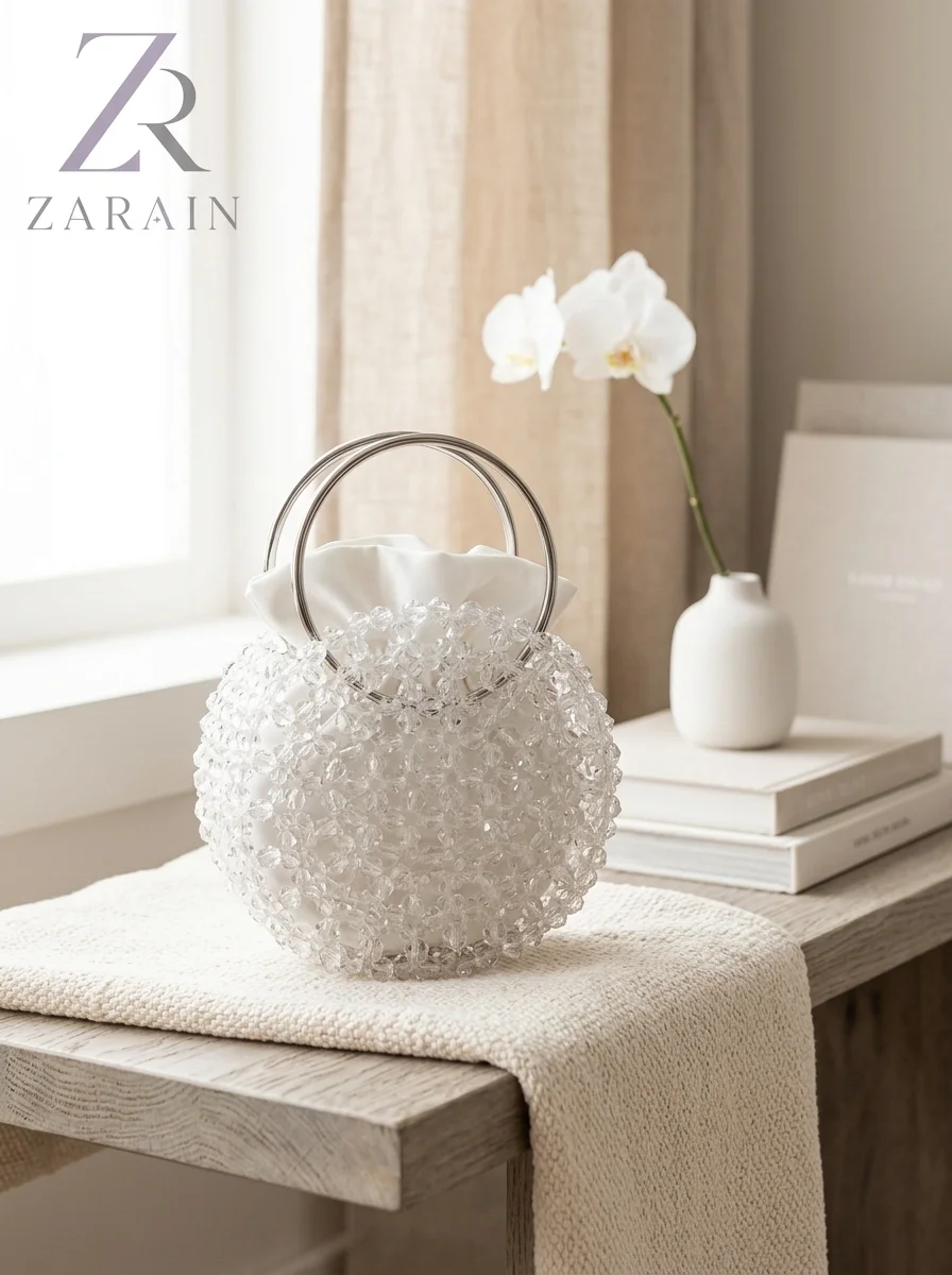 The Lumina Crystal Circle Bag