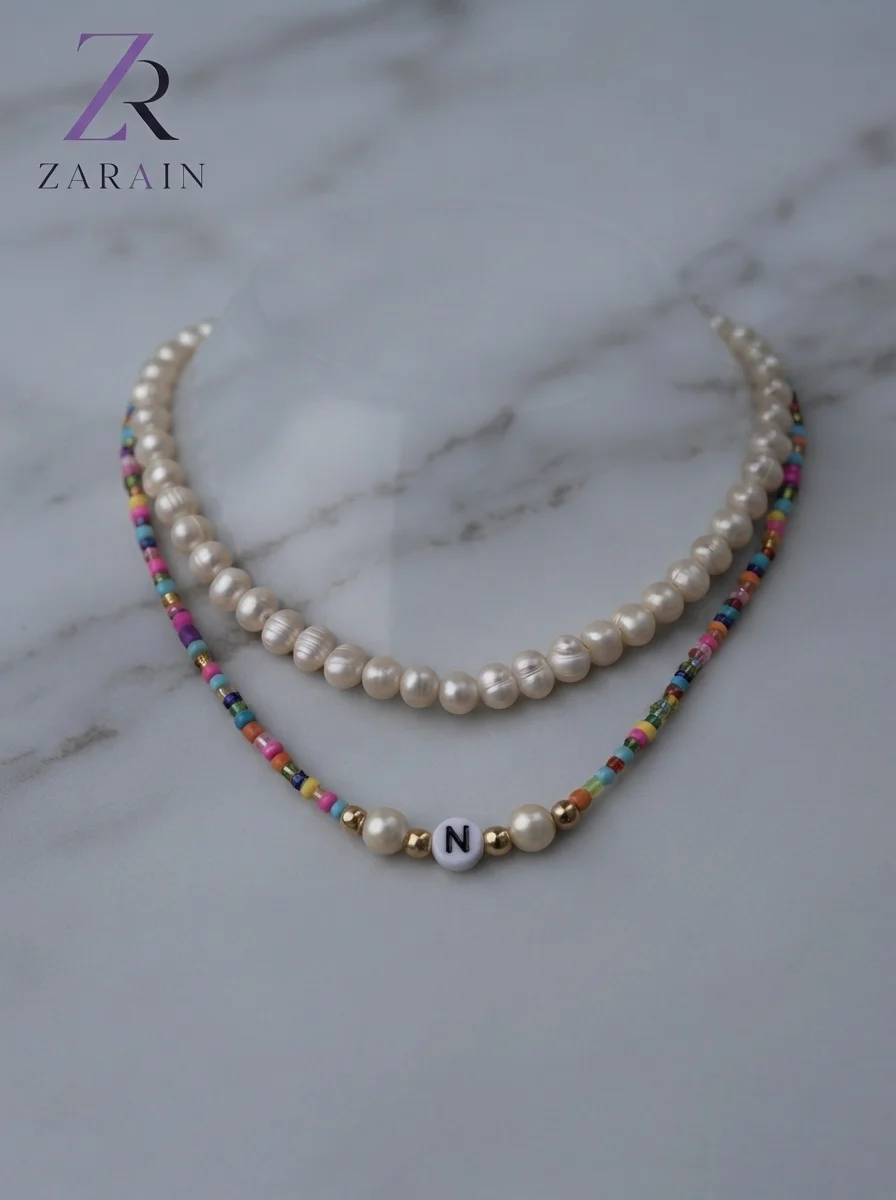 Rainbow Pearl Initials