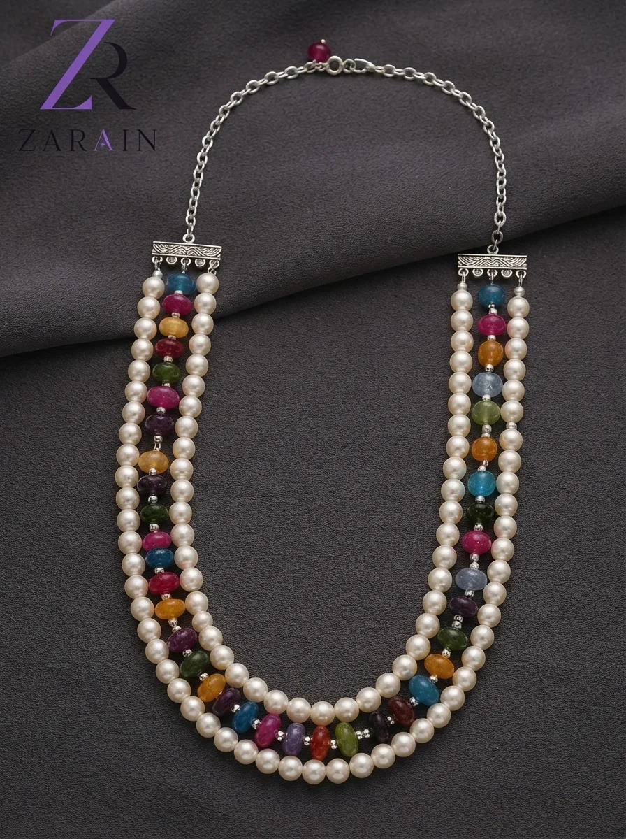 Zarain Regal Pastel Multi-Strand Necklace