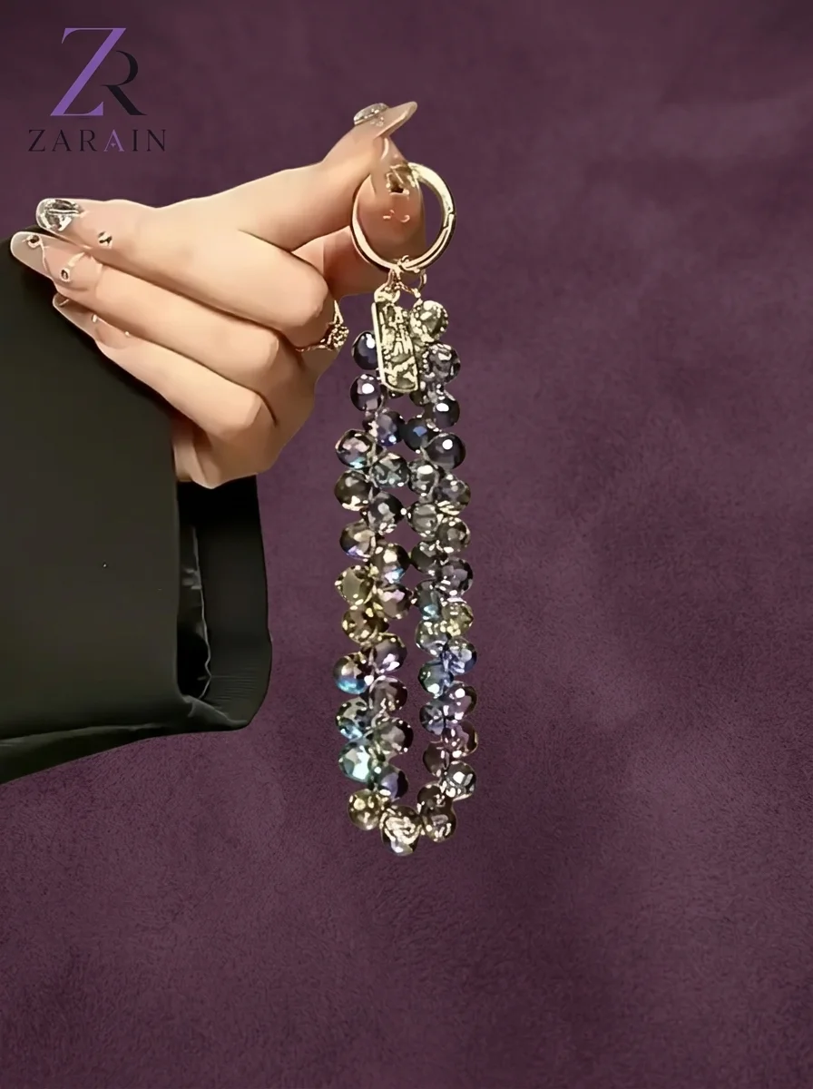 ZARAIN Iridescent Crystal Beaded Keychain & Bag Charm