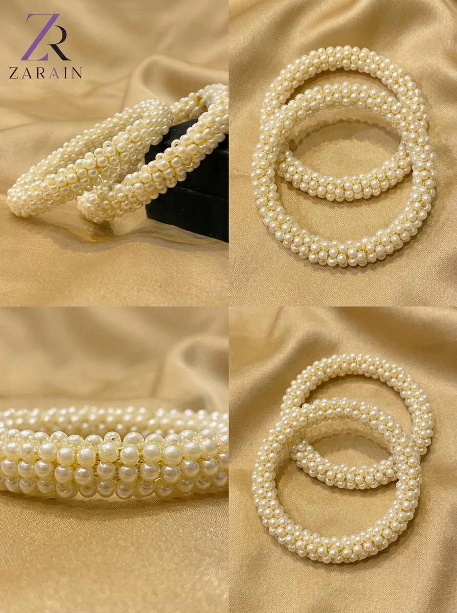 Ivory Pearl Contour Bangles