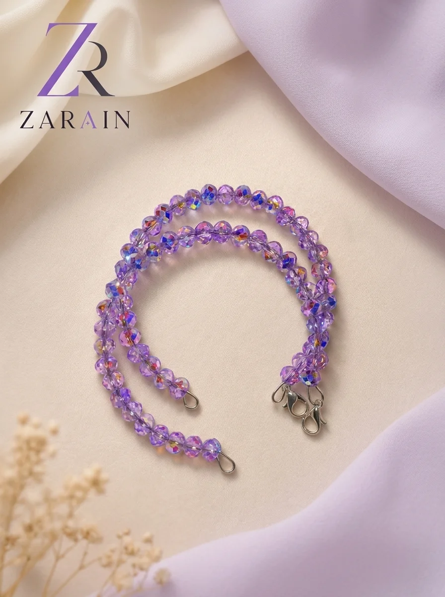 Zarain Iris Lavender Crystal Bracelet Pair Set