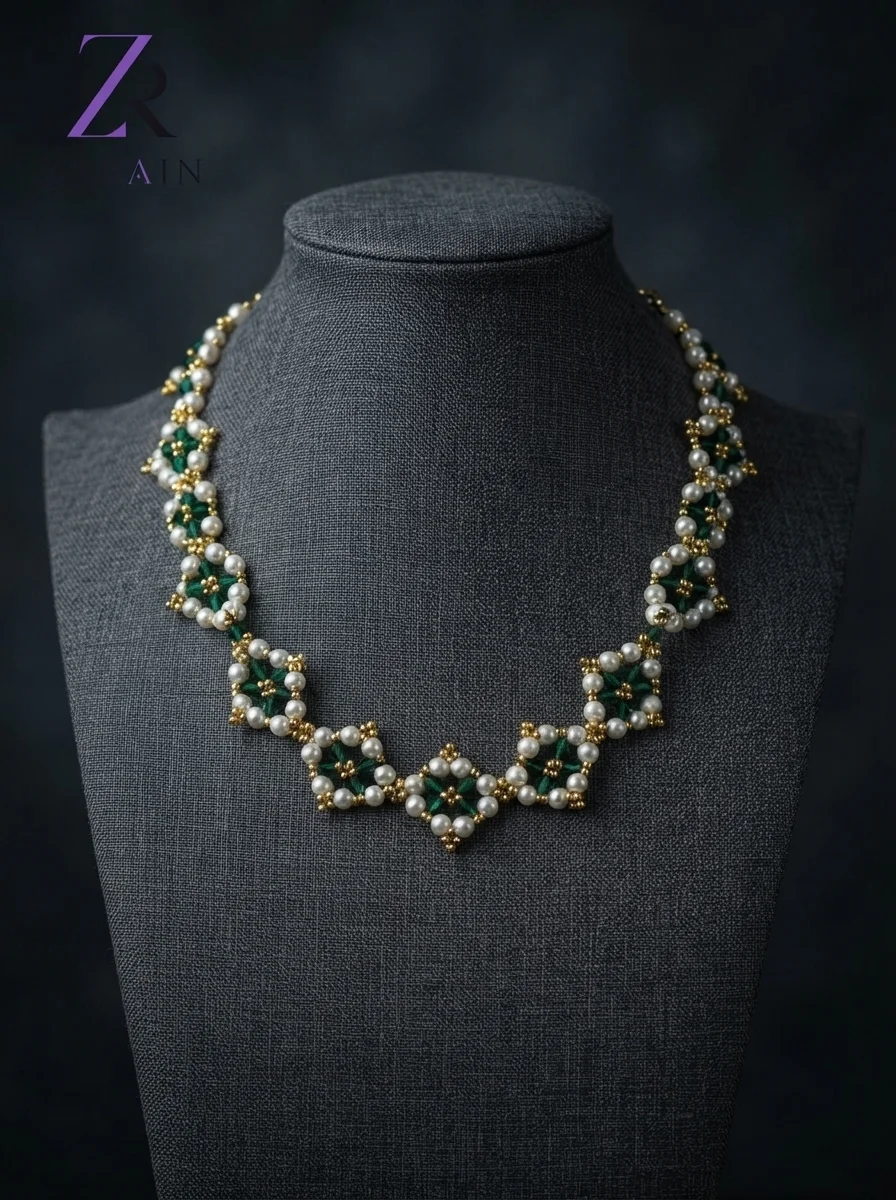Royal Verdant Pearl Statement Necklace