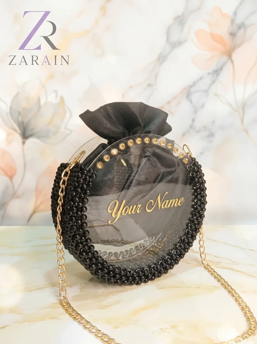 Personalized Beaded Acrylic Handbag
