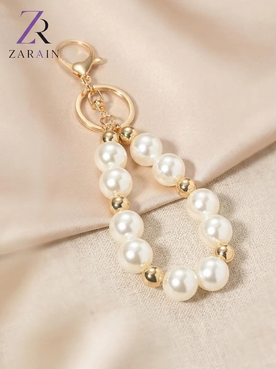 Pearl Loop Charm with Gold Accents