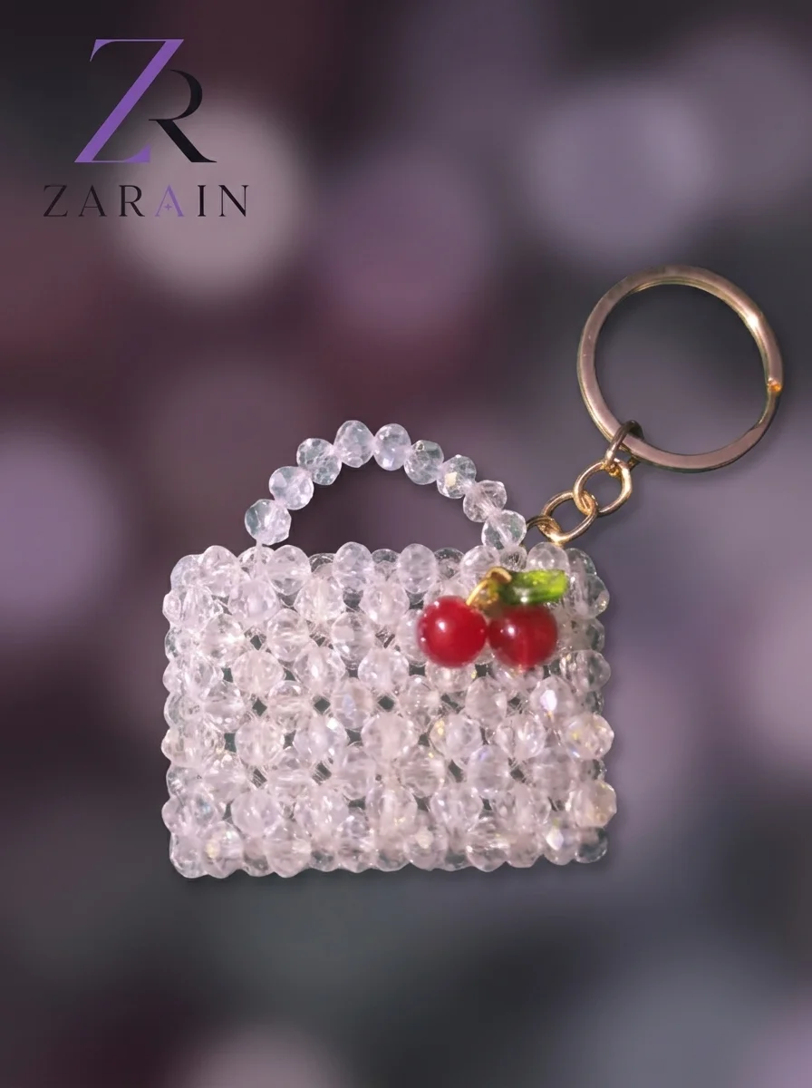 Crystal Bead Mini Purse Keychain