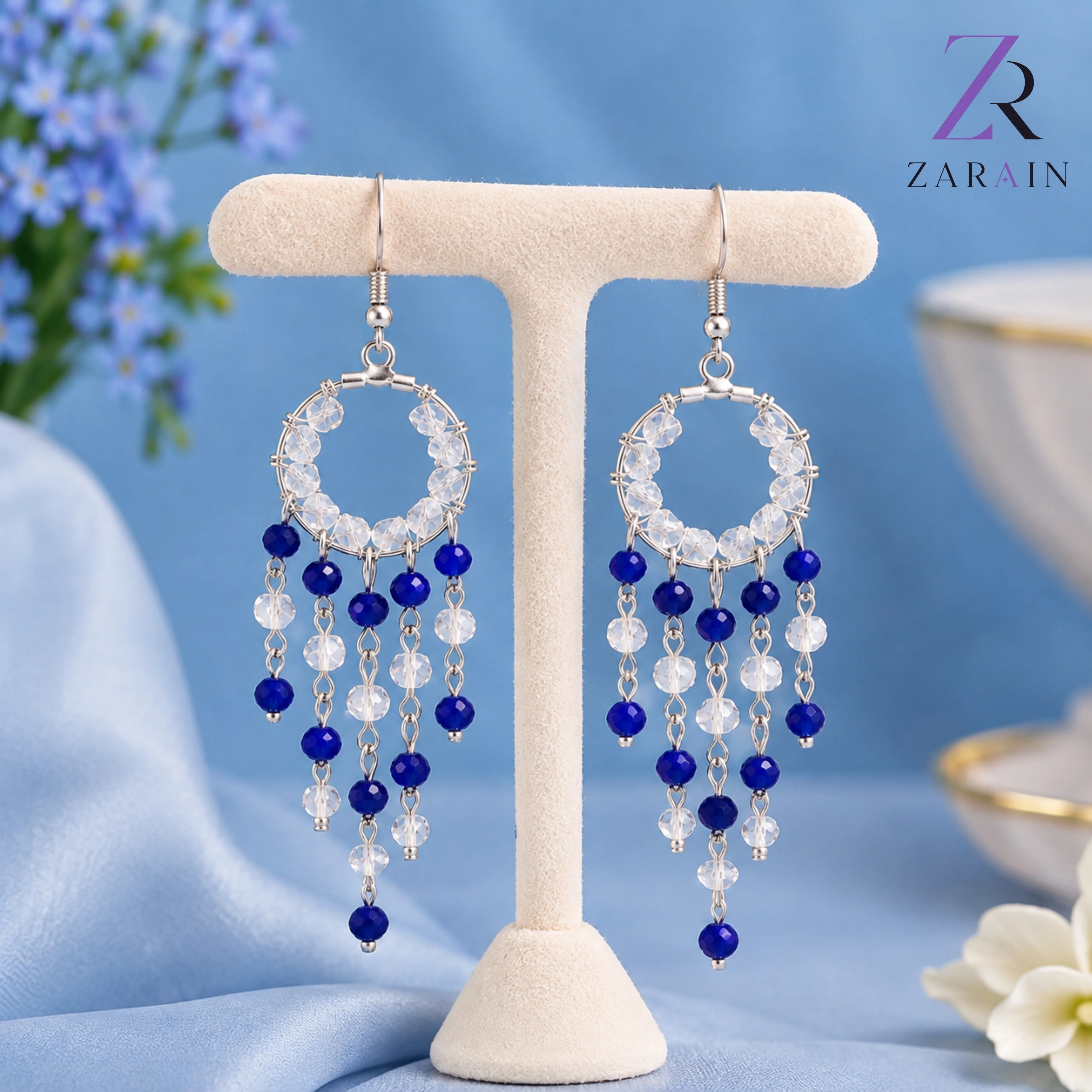 Azure Crystal Earrings