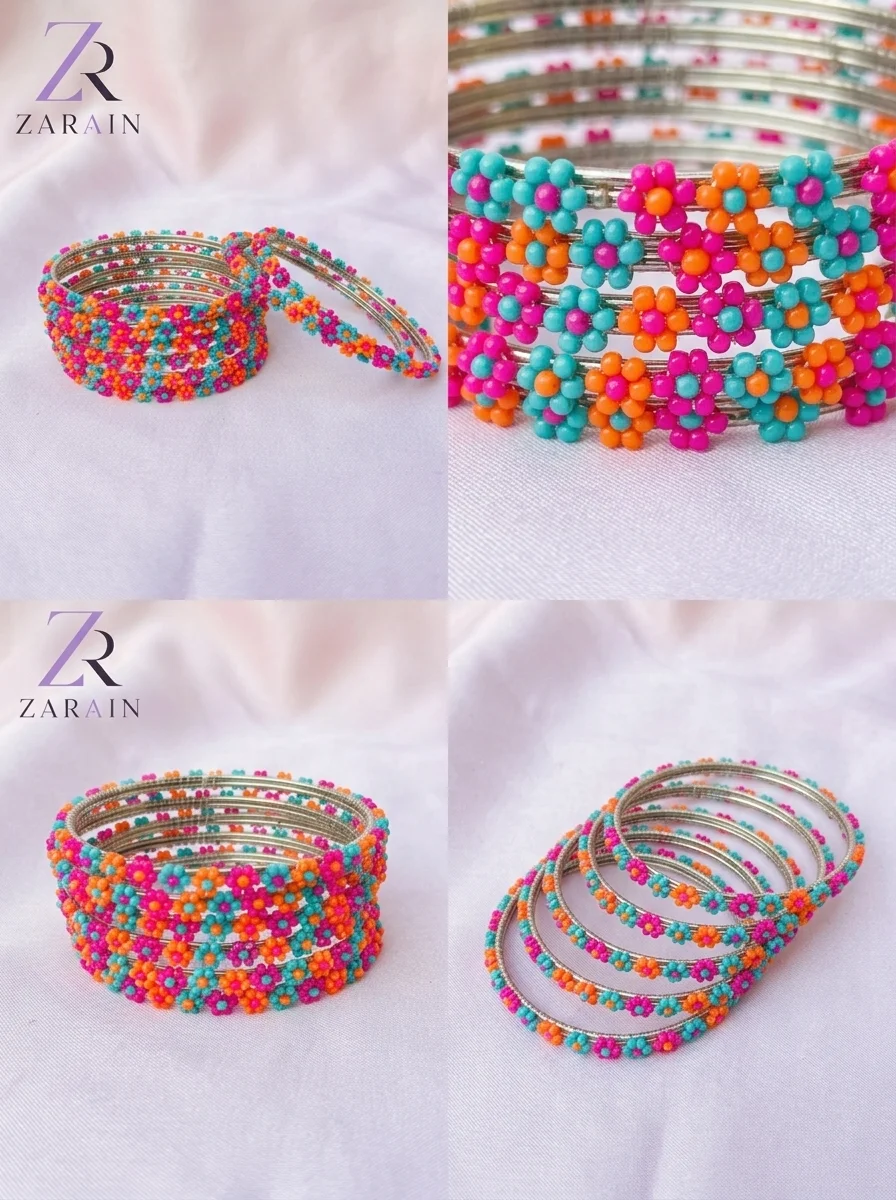 6 PC - ZARAIN Vibrant Meadow Bangles