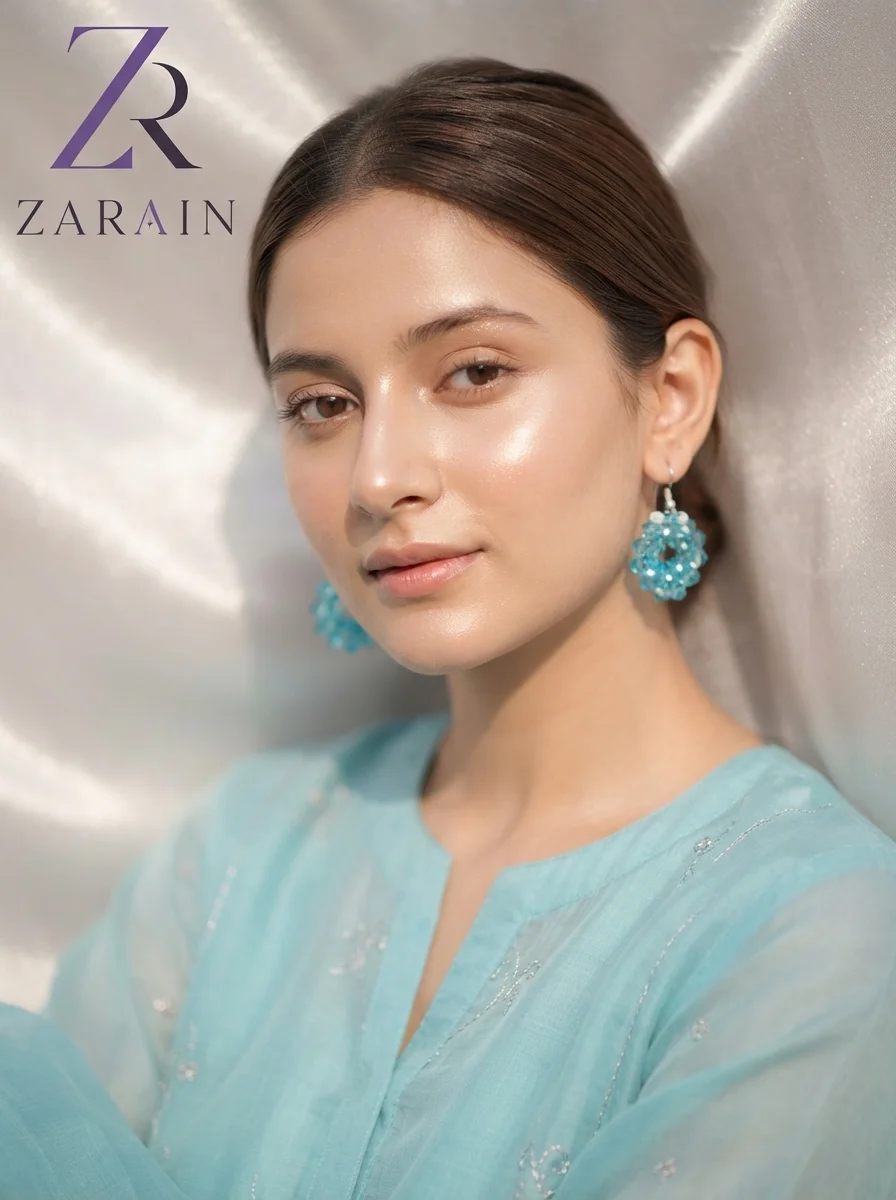 Azure Bloom Beaded Earrings