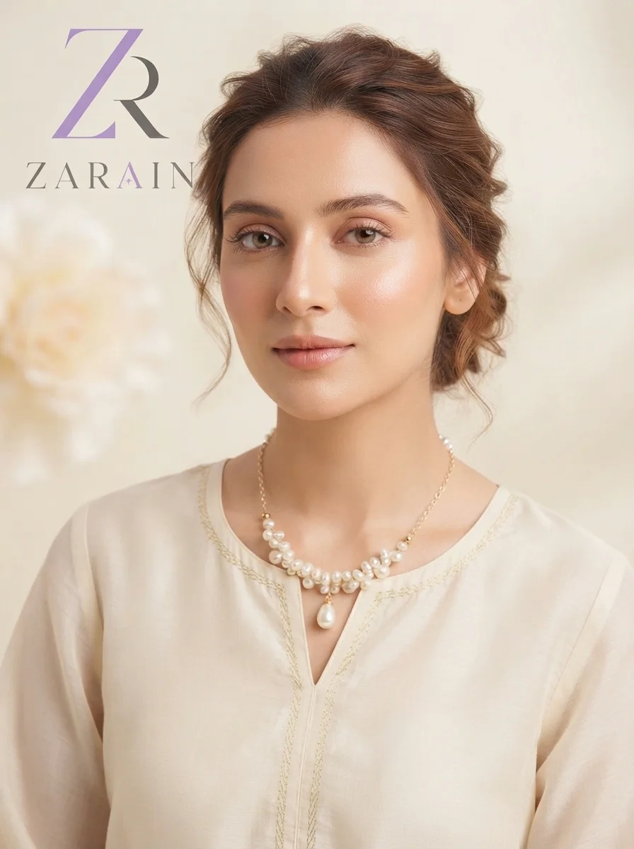 Handcrafted Baroque Pearl Cluster Pendant Necklace