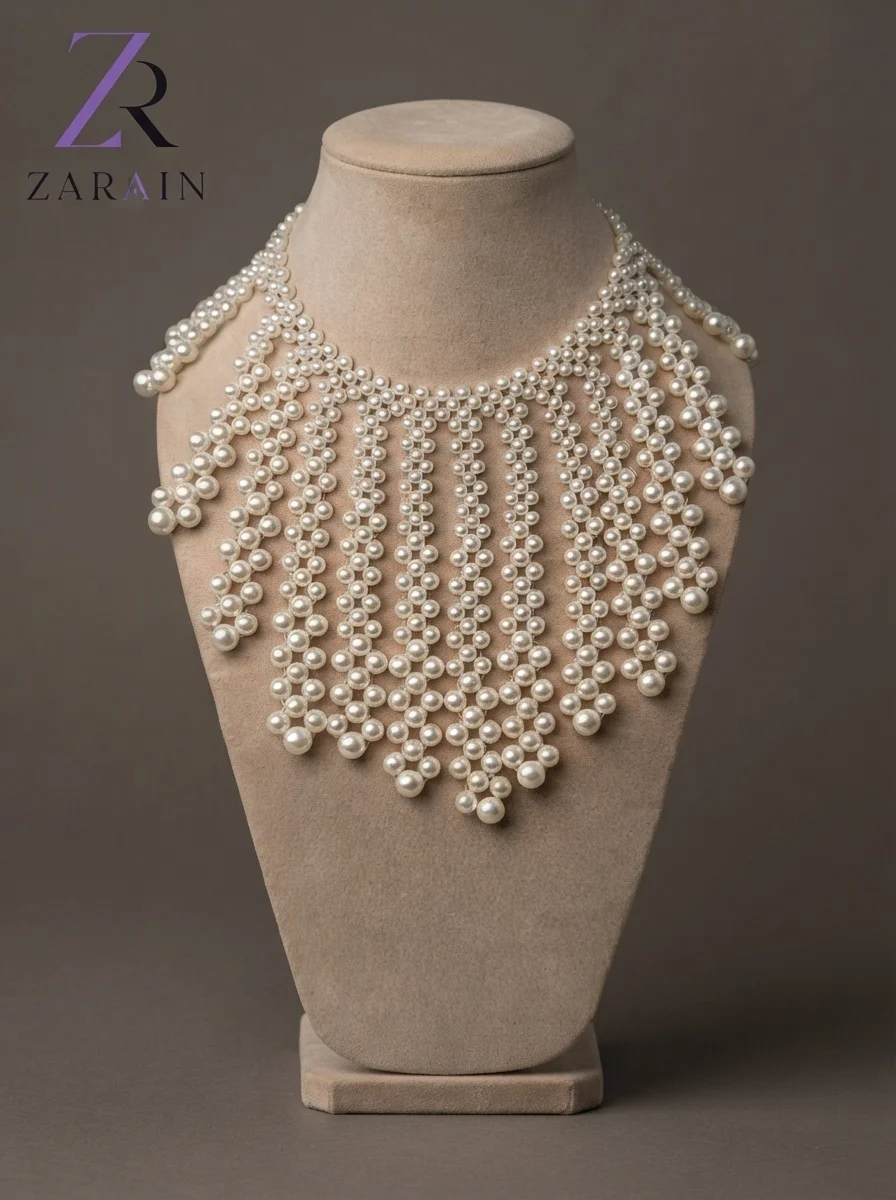 Ethereal Cascade Pearl Collar