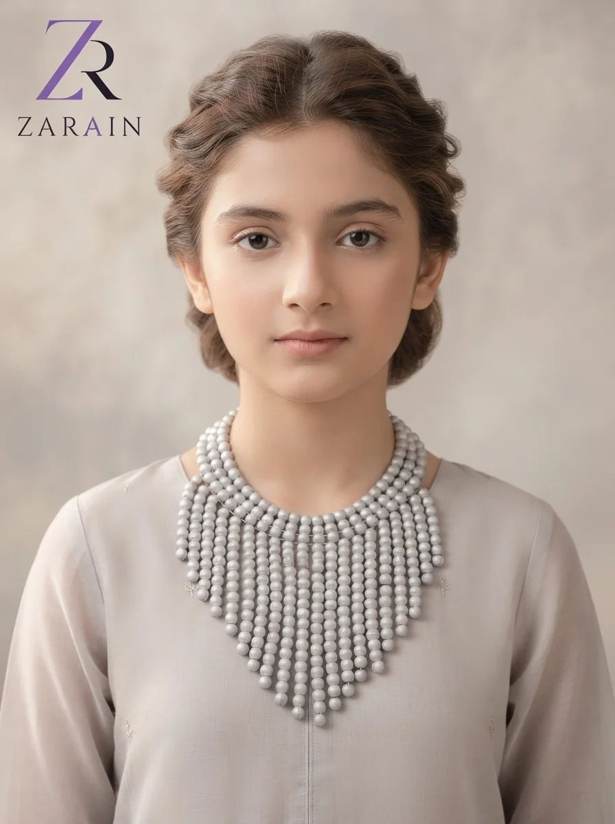 Silver Cascade Bib Necklace