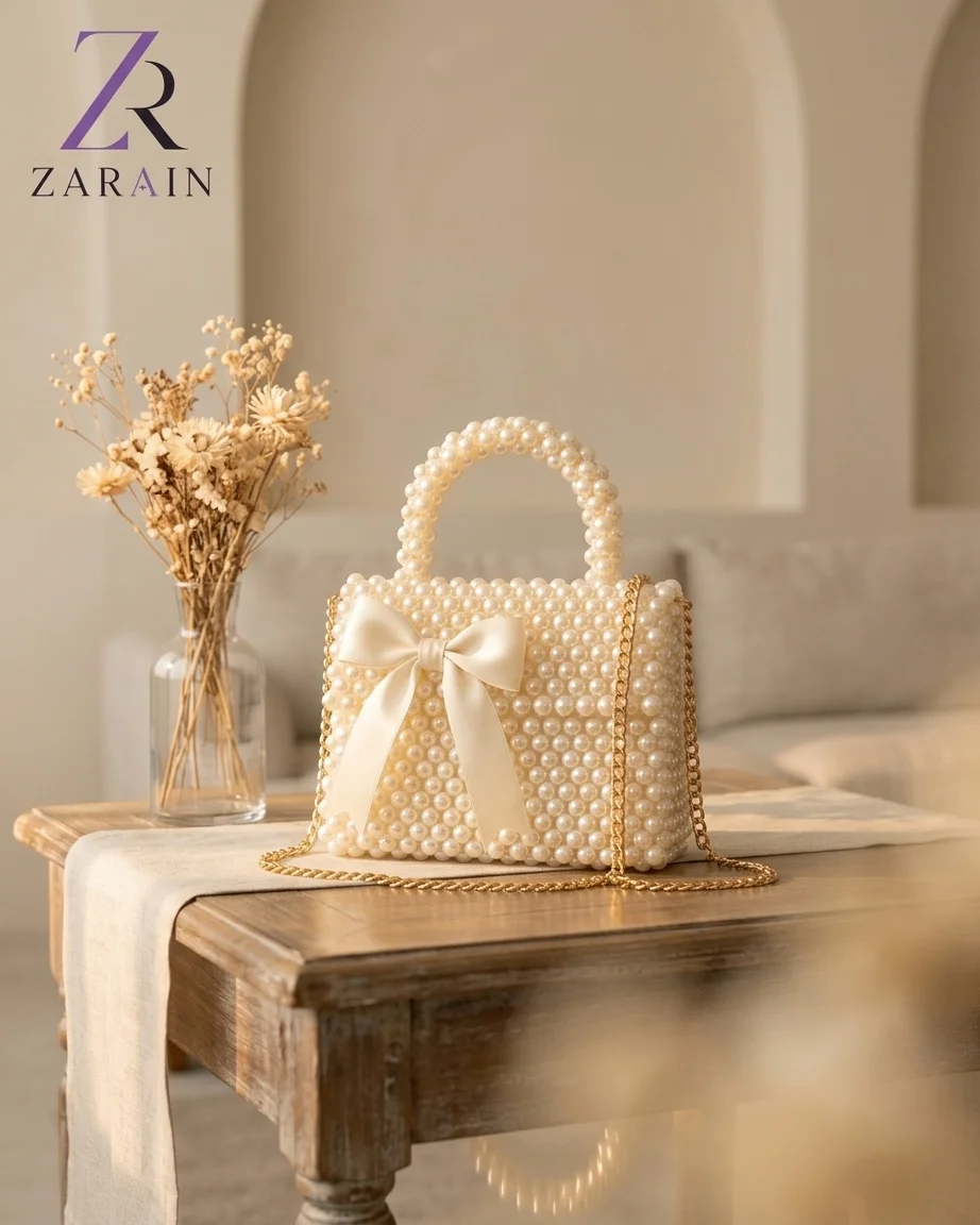 Luxe Pearl & Ribbon Tote