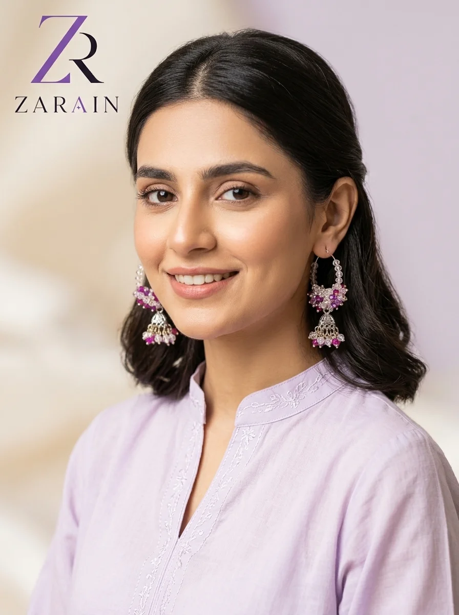 ZARAIN Crystal Jhumka Hoops