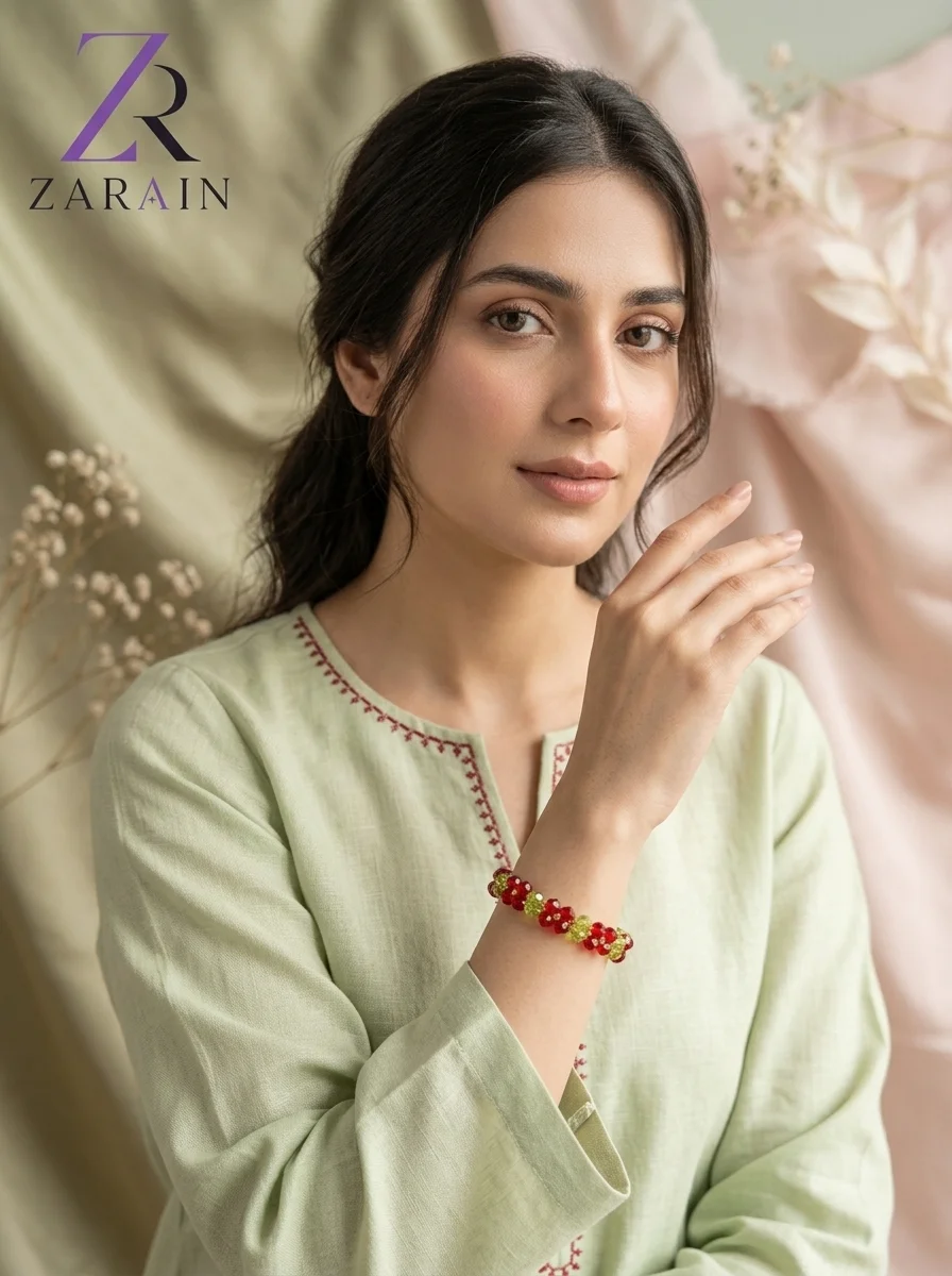 The Crimson & Lime Floral Strand