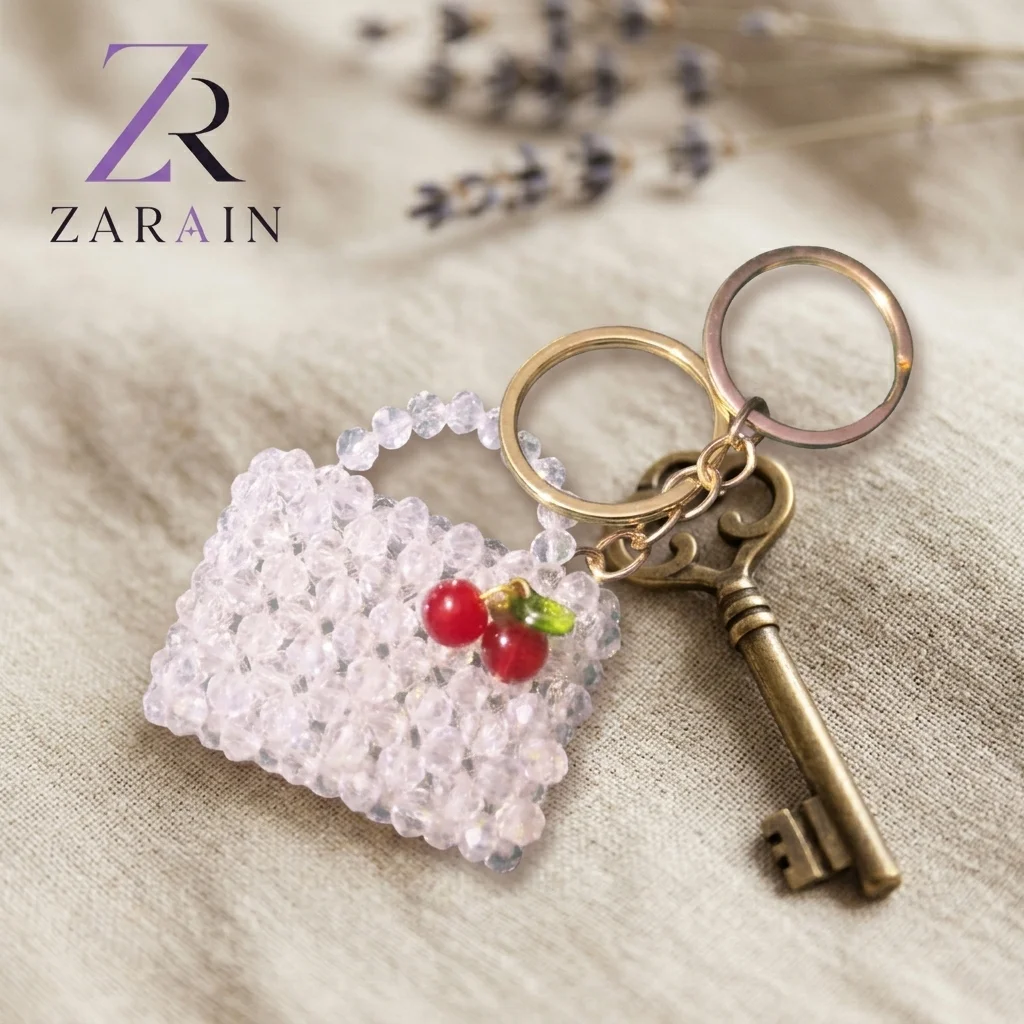 Crystal Bead Mini Purse Keychain