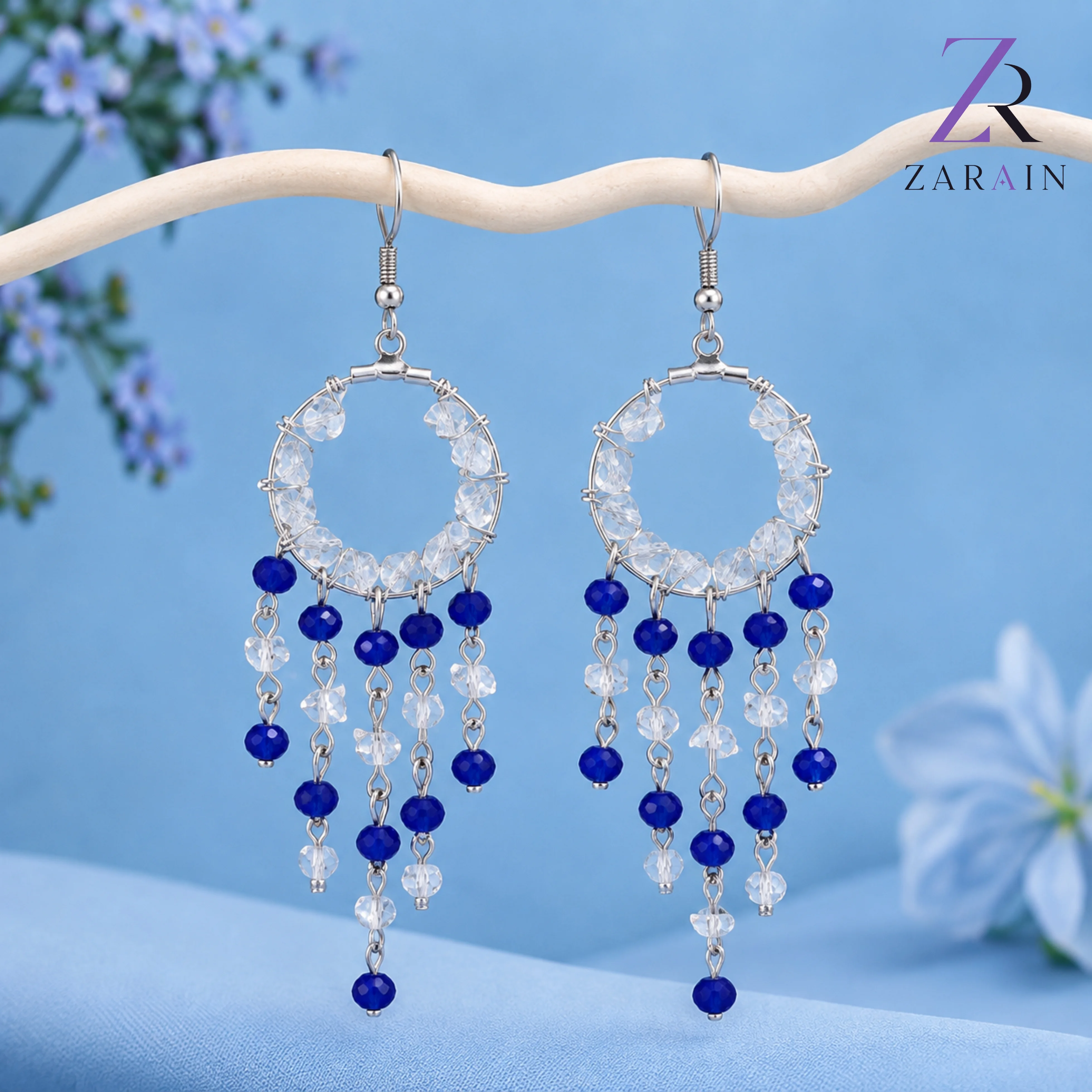 Azure Crystal Earrings