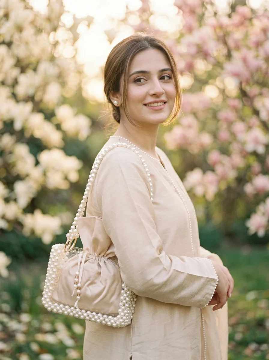 Ivory Bloom Pearl Bag