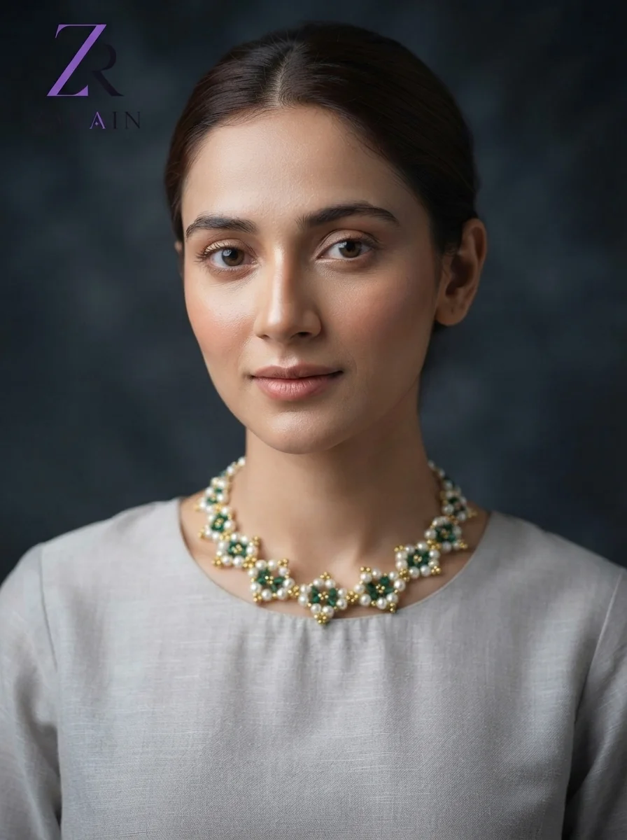 Royal Verdant Pearl Statement Necklace