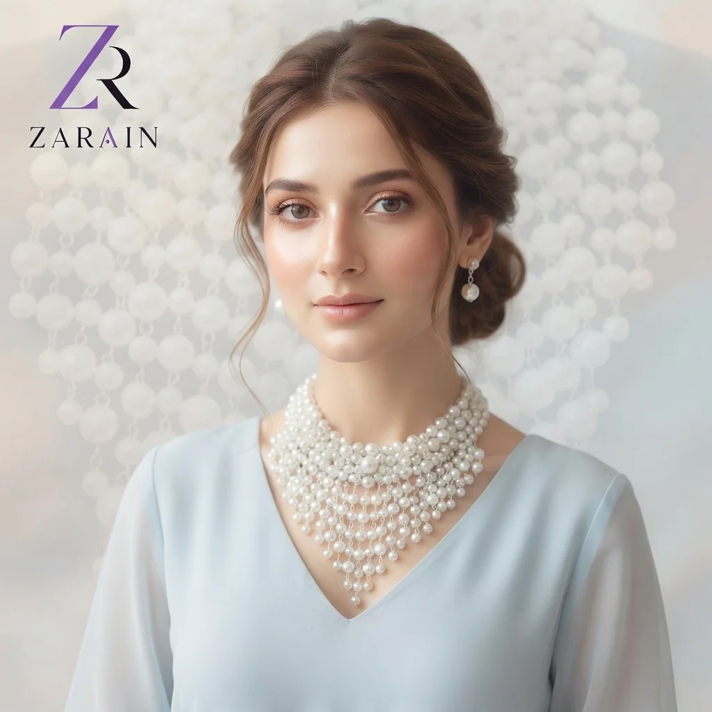 Opulent Frost Pearl Bib