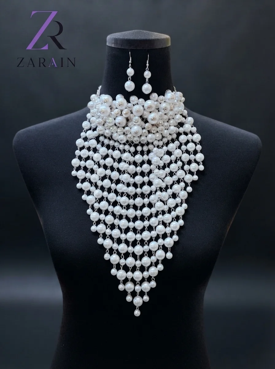 Opulent Frost Pearl Bib