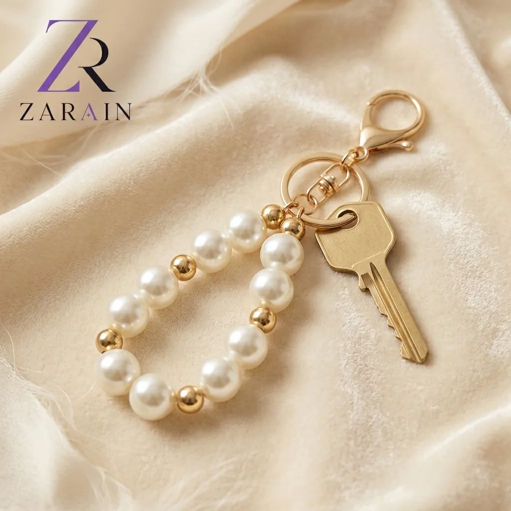 Pearl Loop Charm with Gold Accents