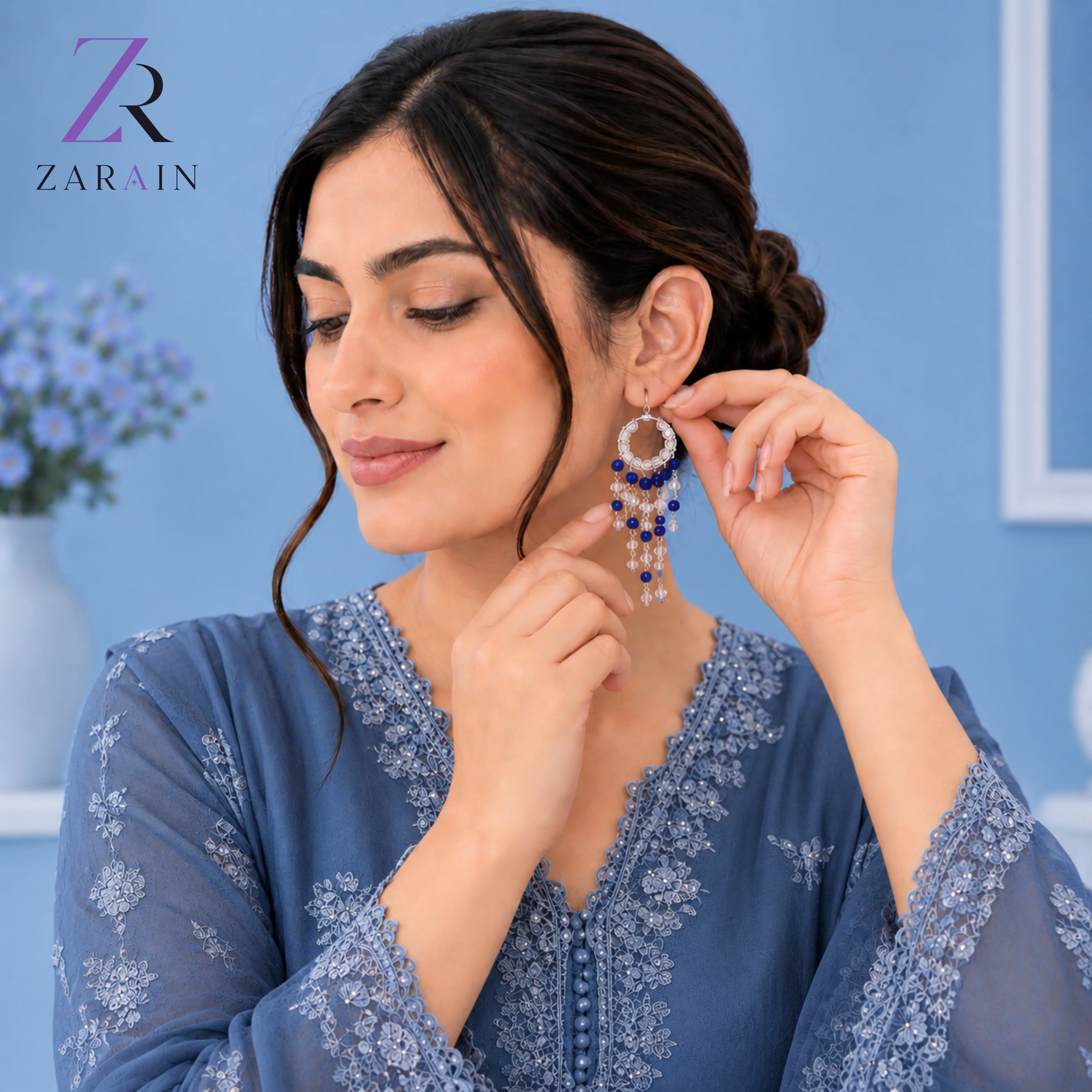Azure Crystal Earrings