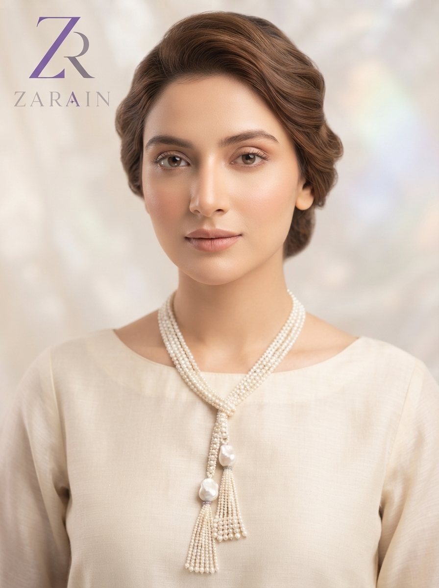 Zarain Multi-Strand Pearl Tassel Pendant