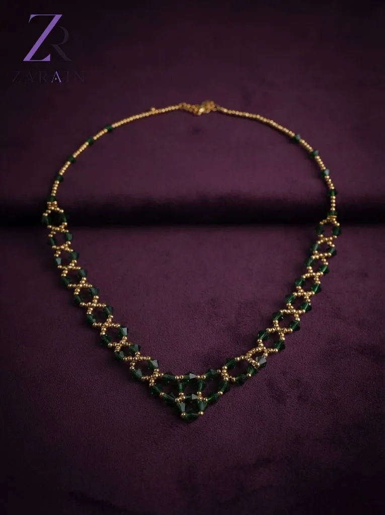 Emerald Radiance Beaded Set