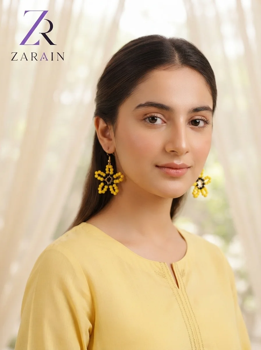 Flower Beaded Earrings