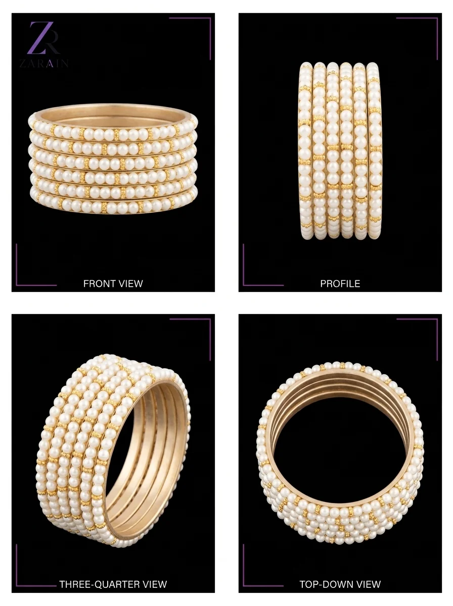 Zarain Noor Pearl Bangle Set