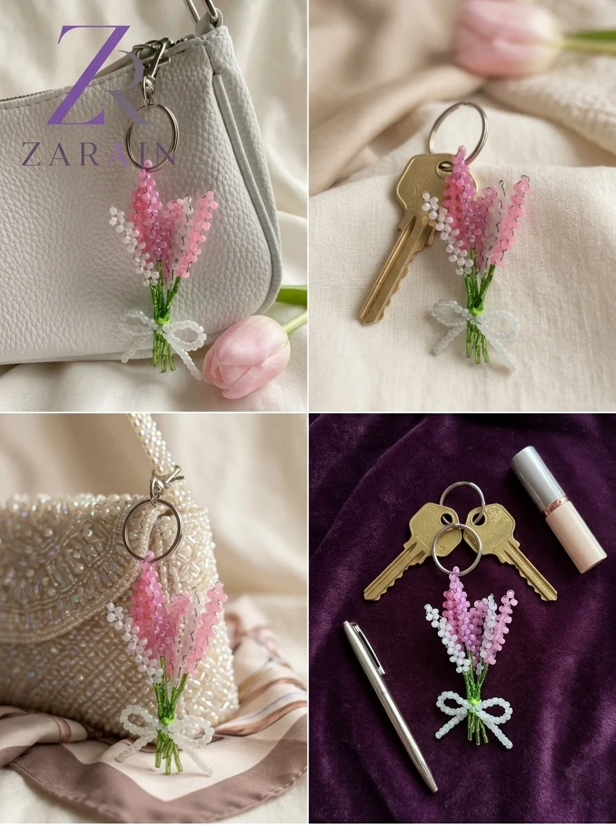 Pastel Beads Charmy Keyring