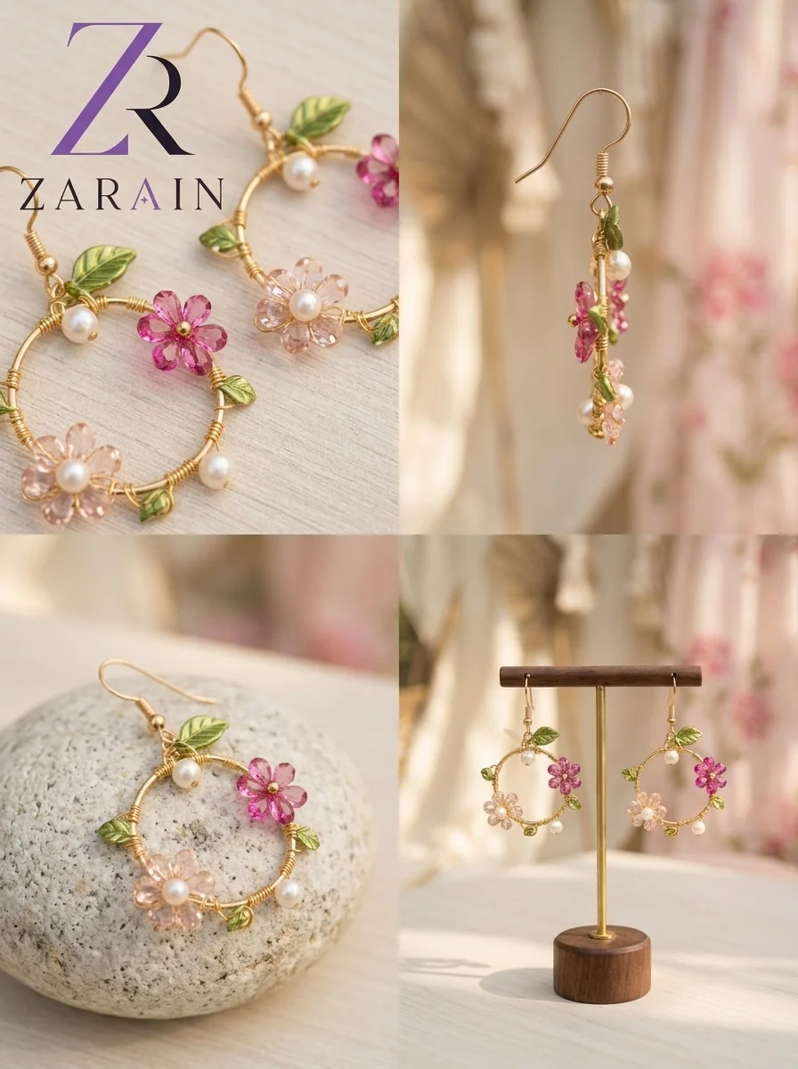 Blossom & Pearl Wreath Earrings