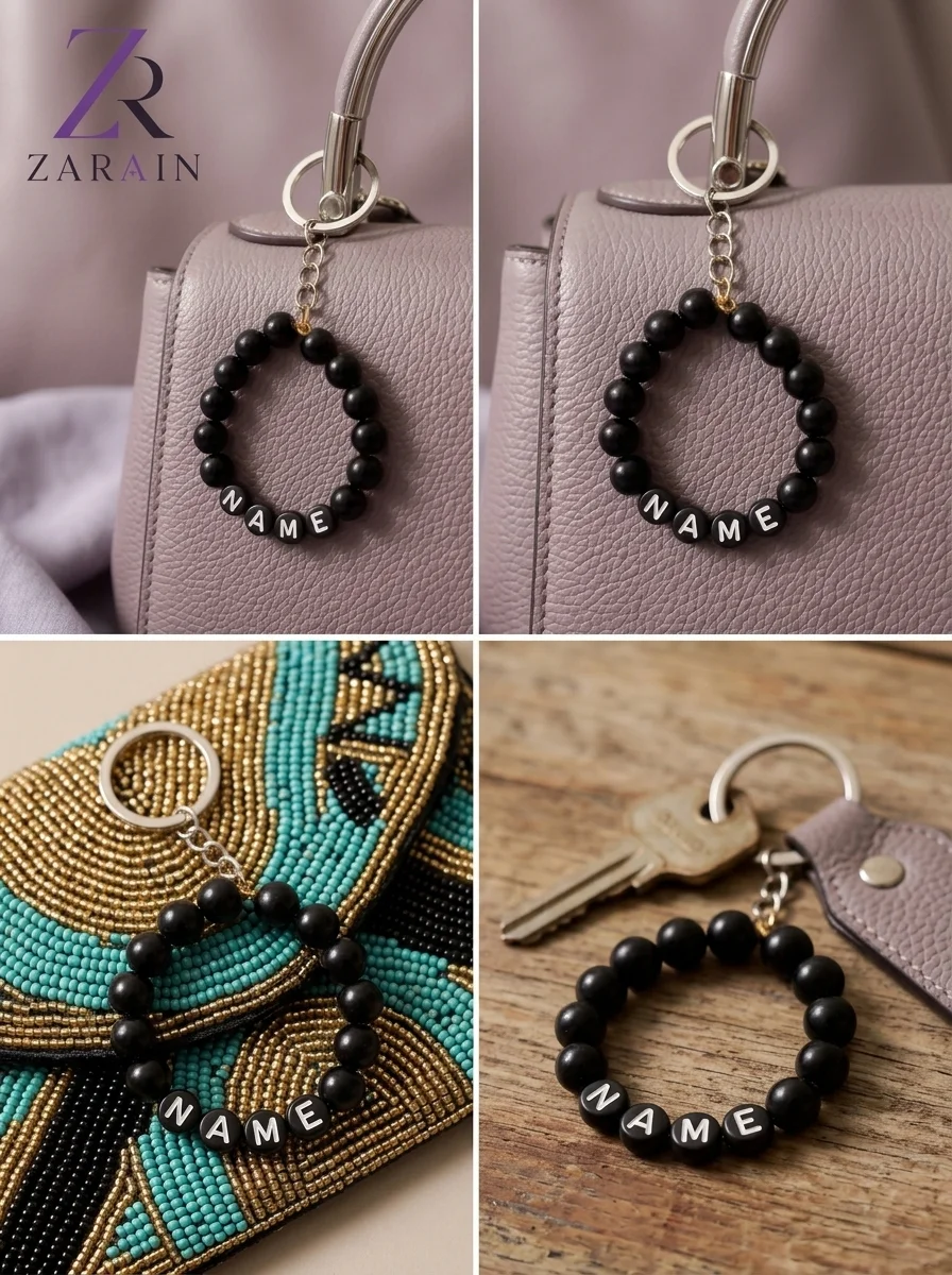 Custom Pearl Bead Keychain